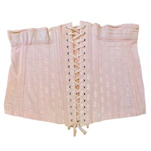 Vintage 50s-60s Pale Pink Damask Waist Corset M/L *AS IS*